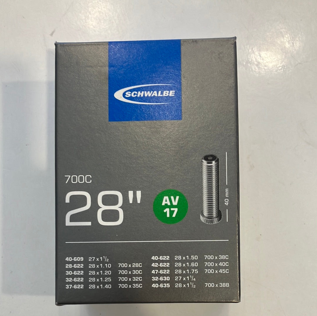 Schwalbe Tube AV15 - 700 x 18-28, 40mm Schrader Valve- 105g