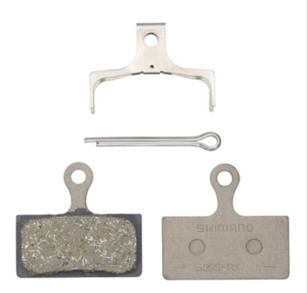 Shimano G05S-RX Disc Brake Pad and Spring - Resin Compound, Stainless Steel Back Plate, One Pair