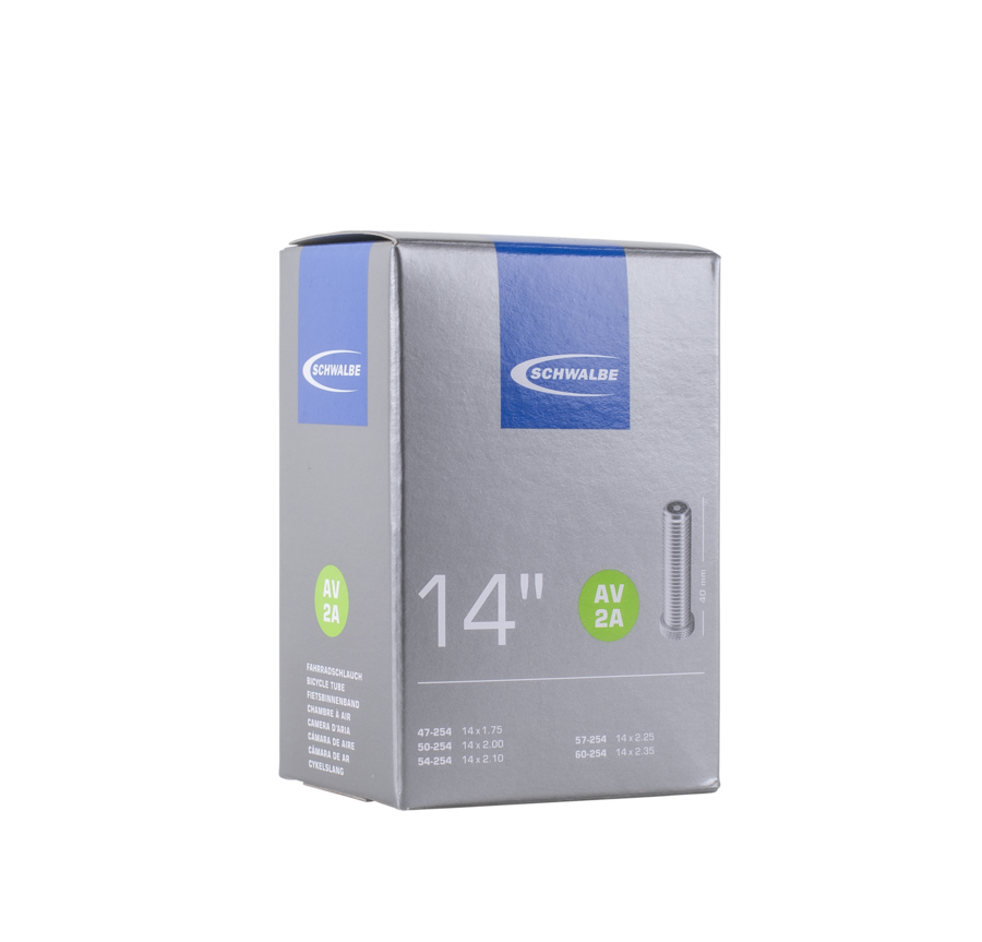 Youth Inner Tube Item 2A– Schwalbe 14″ x (1.75”-2.35”), Schrader (AV) 40 mm Valve