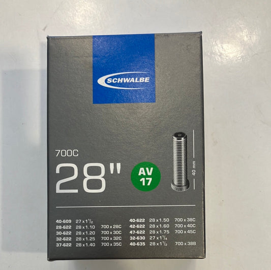 Schwalbe Tube AV15 - 700 x 18-28, 40mm Schrader Valve- 105g