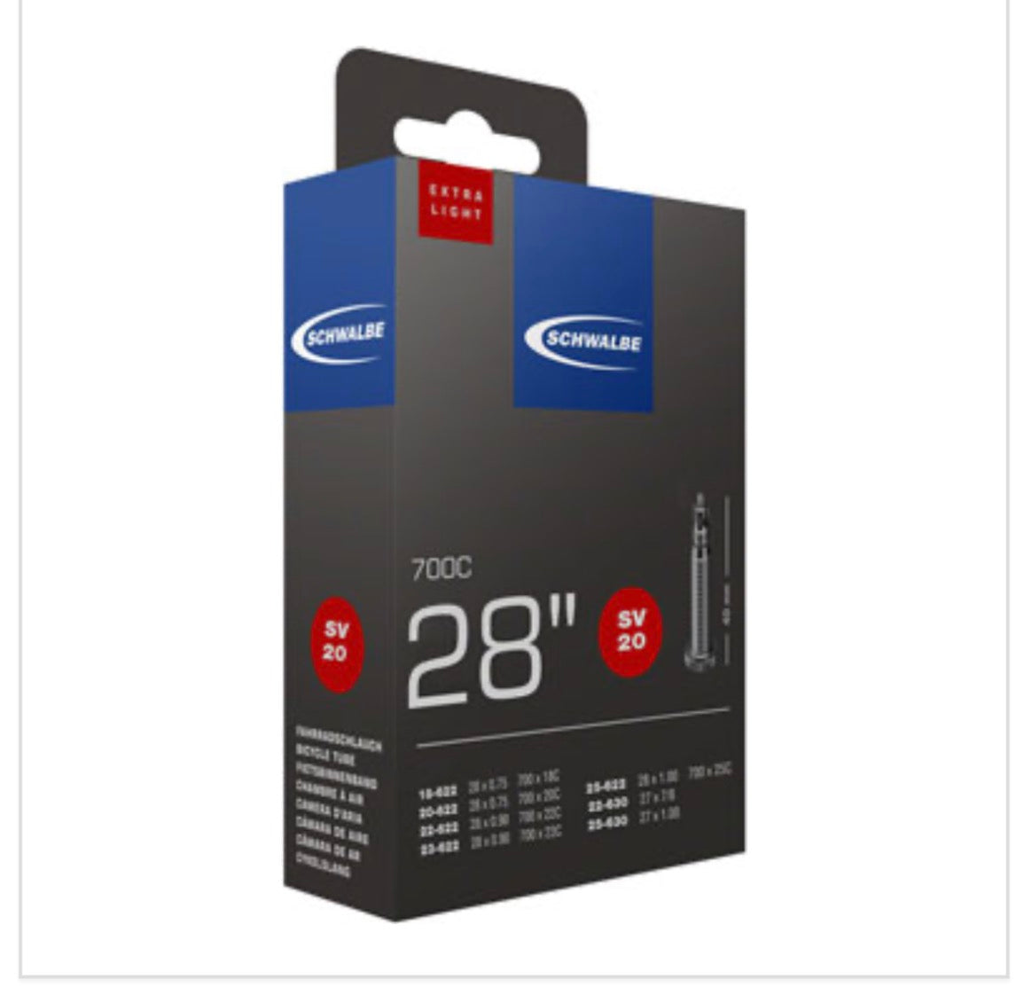 Schwalbe Extra Light Tube - 700 x 18 - 25mm, 40mm Presta Valve